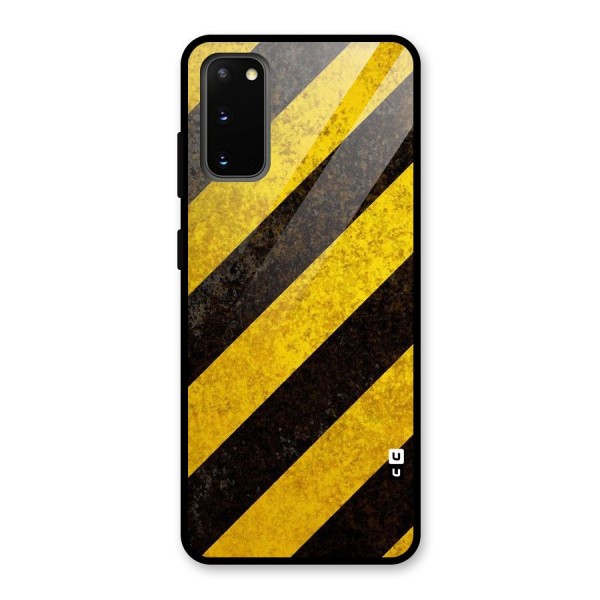 Shaded Yellow Stripes Glass Back Case for Galaxy S20