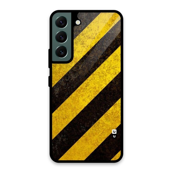 Shaded Yellow Stripes Glass Back Case for Galaxy S22 5G