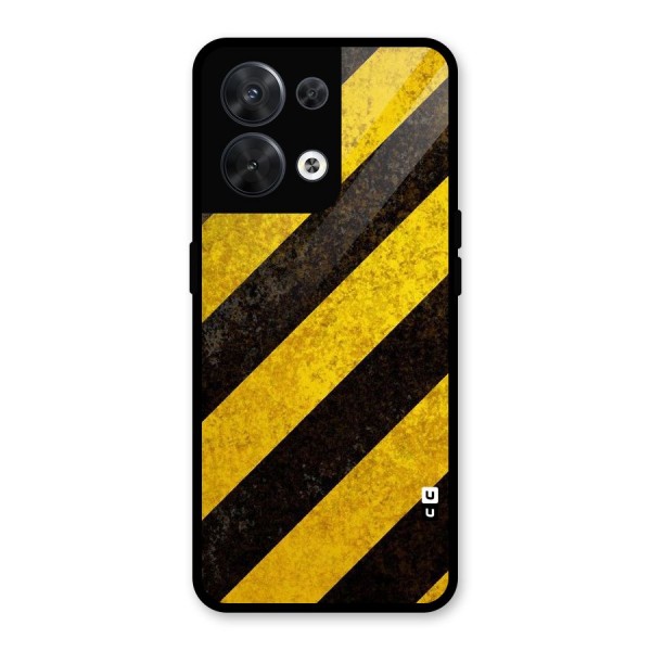 Shaded Yellow Stripes Glass Back Case for Oppo Reno8 5G