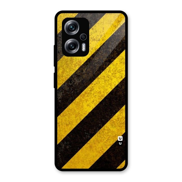 Shaded Yellow Stripes Glass Back Case for Redmi K50i