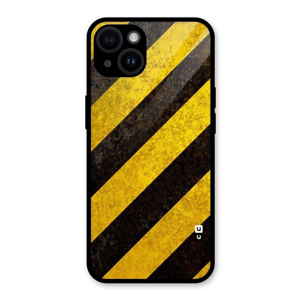 Shaded Yellow Stripes Glass Back Case for iPhone 14