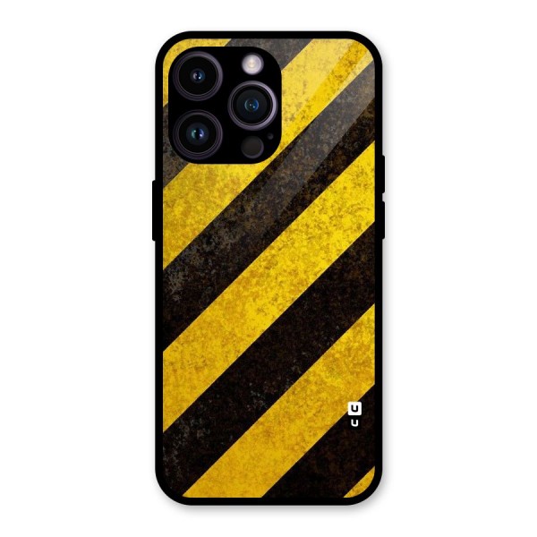 Shaded Yellow Stripes Glass Back Case for iPhone 14 Pro Max