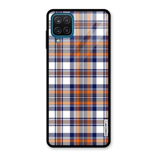 Shades Of Check Glass Back Case for Galaxy A12