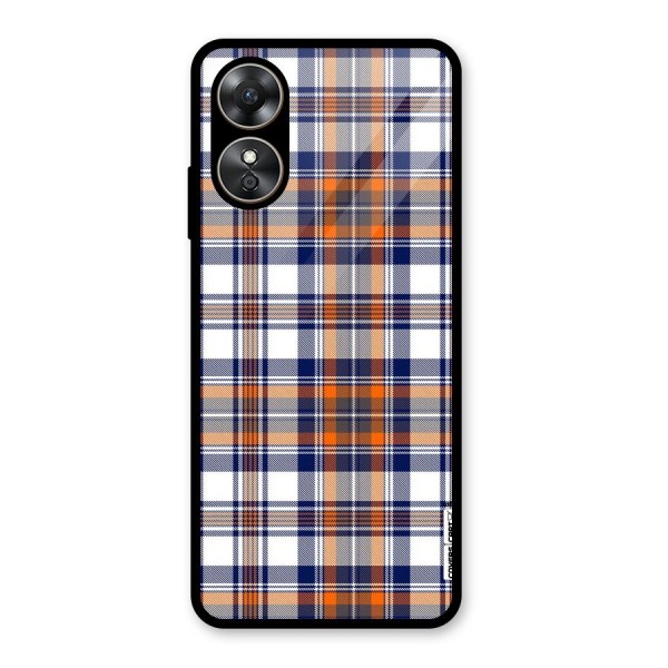 Shades Of Check Glass Back Case for Oppo A17