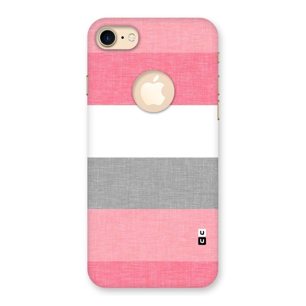 Shades Pink Stripes Back Case for iPhone 8 Logo Cut