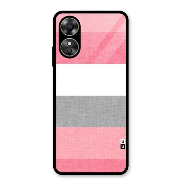 Shades Pink Stripes Glass Back Case for Oppo A17