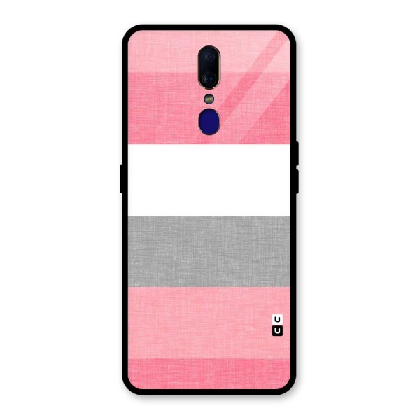 Shades Pink Stripes Glass Back Case for Oppo F11