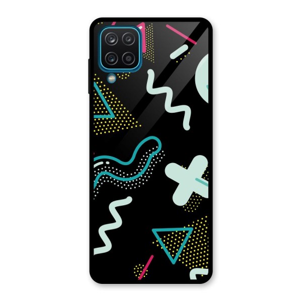 Shapes Pattern Glass Back Case for Galaxy A12