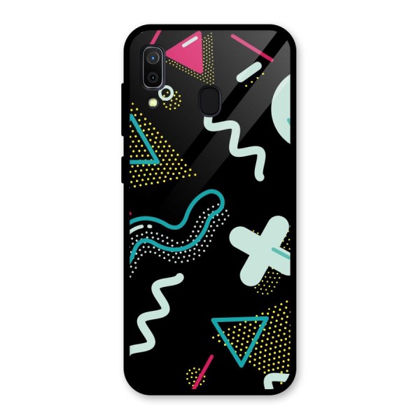 Shapes Pattern Glass Back Case for Galaxy A30