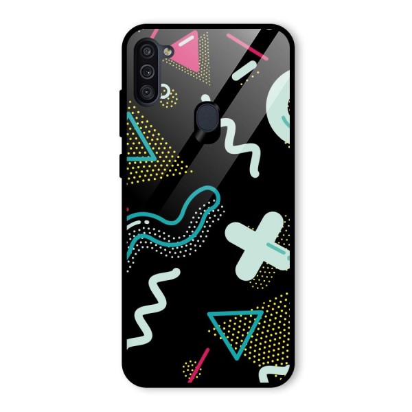 Shapes Pattern Glass Back Case for Galaxy M11