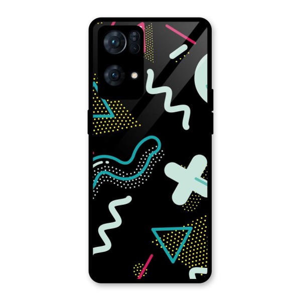 Shapes Pattern Glass Back Case for Oppo Reno7 Pro 5G