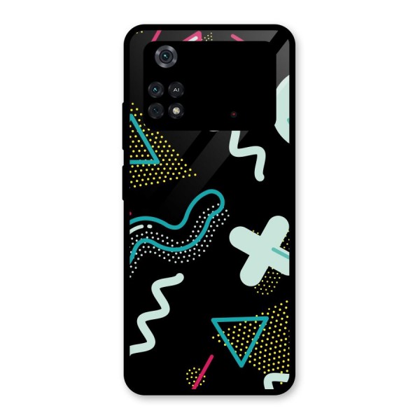 Shapes Pattern Glass Back Case for Poco M4 Pro 4G