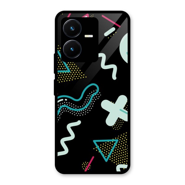 Shapes Pattern Glass Back Case for Vivo Y22