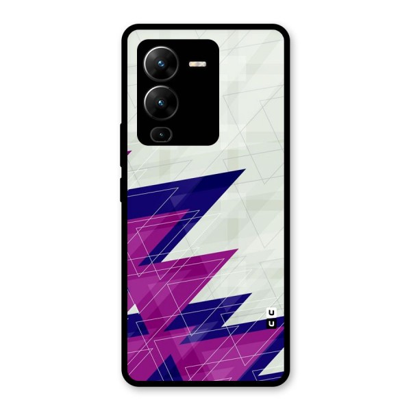 Sharp Abstract Design Glass Back Case for Vivo V25 Pro