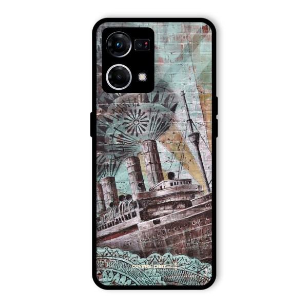 Ship Art Glass Back Case for Oppo F21s Pro 4G