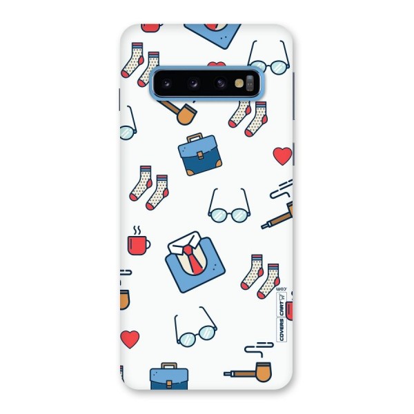 Shirt Spectacles Pattern Back Case for Galaxy S10