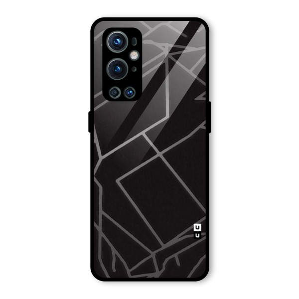 Silver Angle Design Glass Back Case for OnePlus 9 Pro