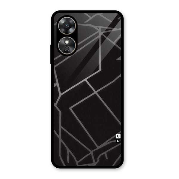 Silver Angle Design Glass Back Case for Oppo A17