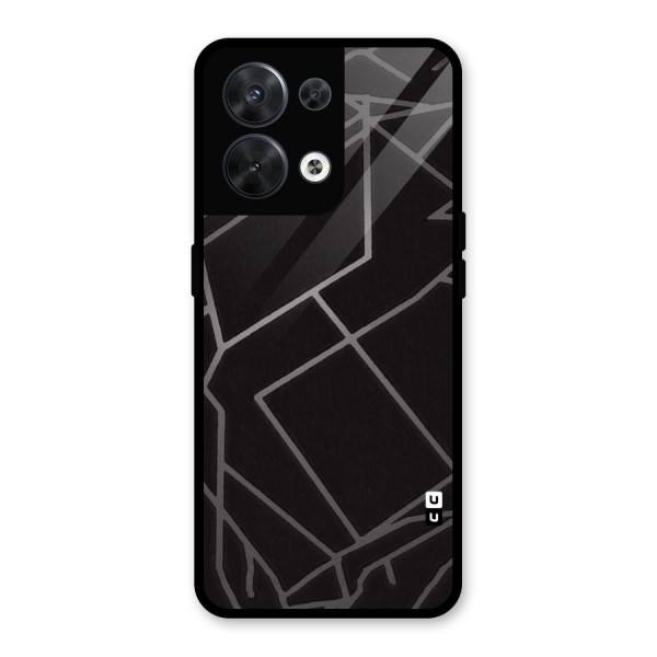 Silver Angle Design Glass Back Case for Oppo Reno8 5G