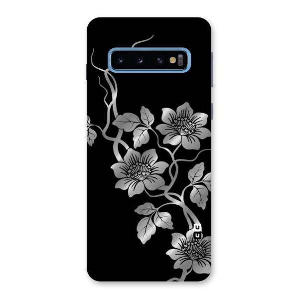 Silver Grey Flowers Back Case for Galaxy S10