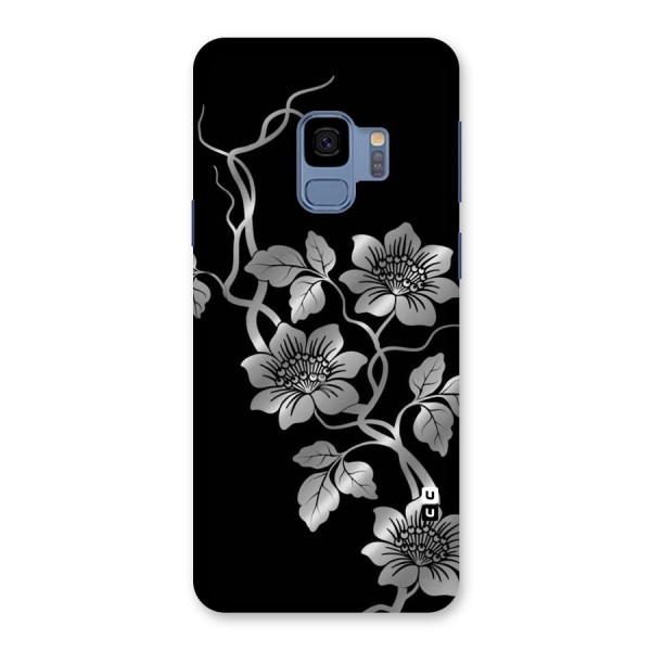 Silver Grey Flowers Back Case for Galaxy S9