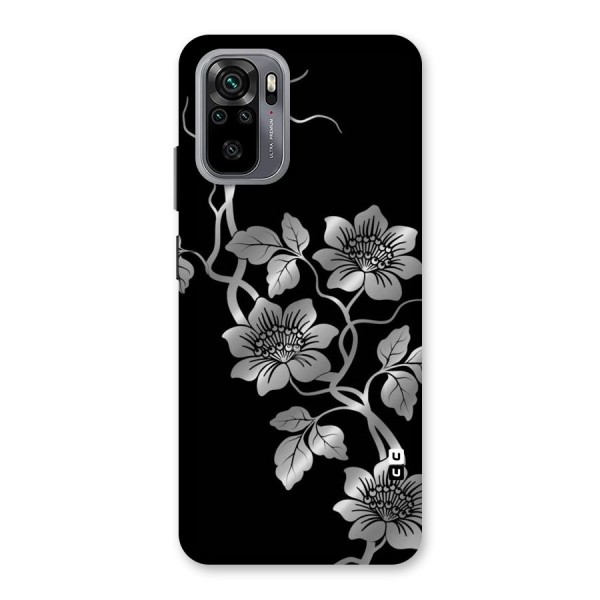 Silver Grey Flowers Back Case for Redmi Note 10