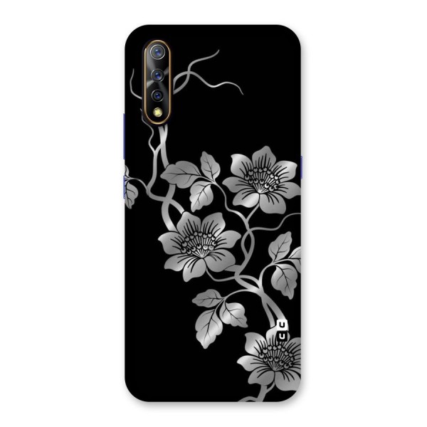 Silver Grey Flowers Back Case for Vivo Z1x