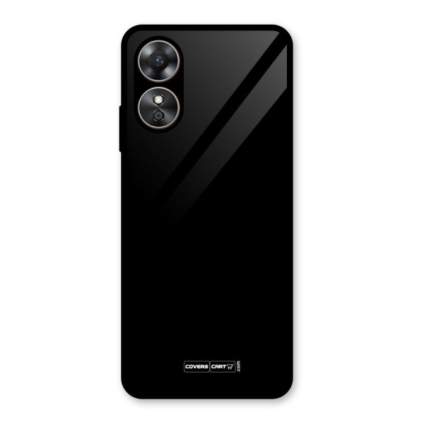 Simple Black Glass Back Case for Oppo A17