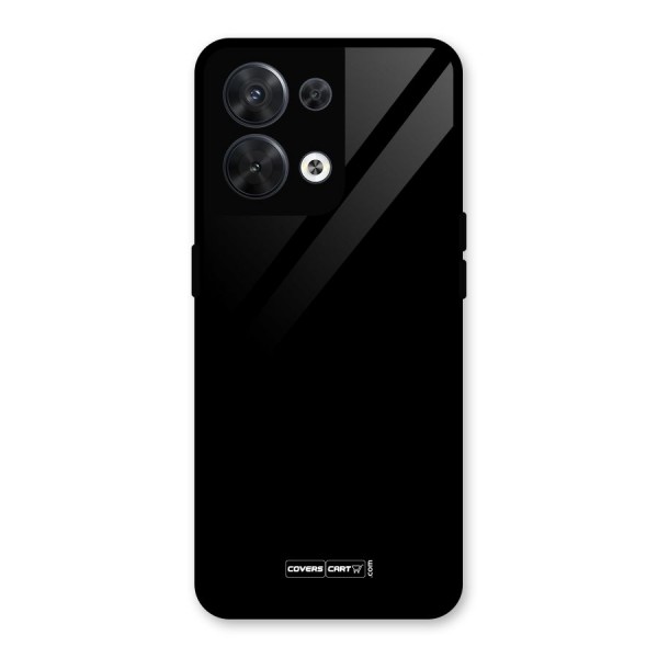 Simple Black Glass Back Case for Oppo Reno8 5G