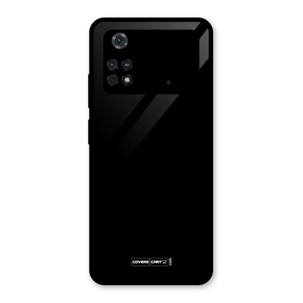 Simple Black Glass Back Case for Poco M4 Pro 4G