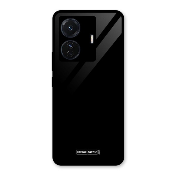 Simple Black Glass Back Case for Vivo T1 Pro