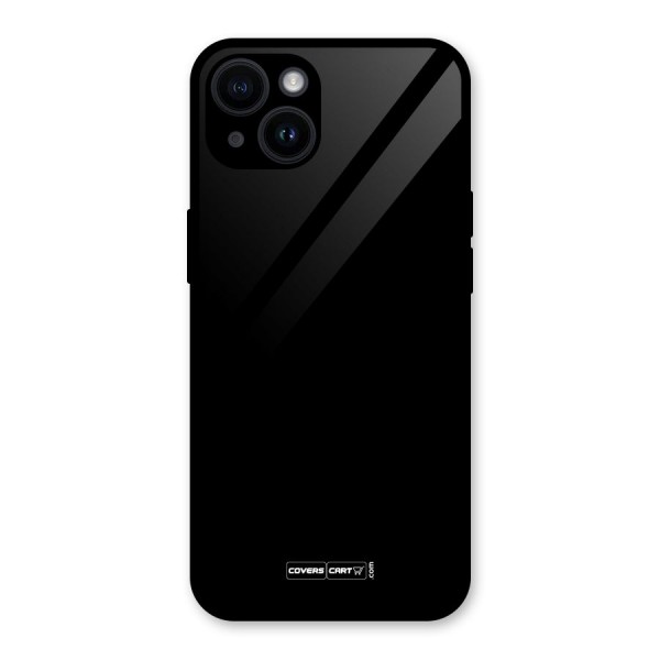 Simple Black Glass Back Case for iPhone 14