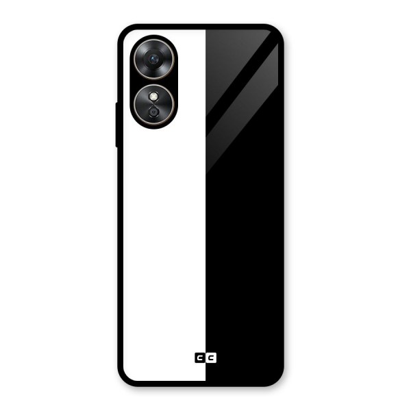 Simple Black White Glass Back Case for Oppo A17