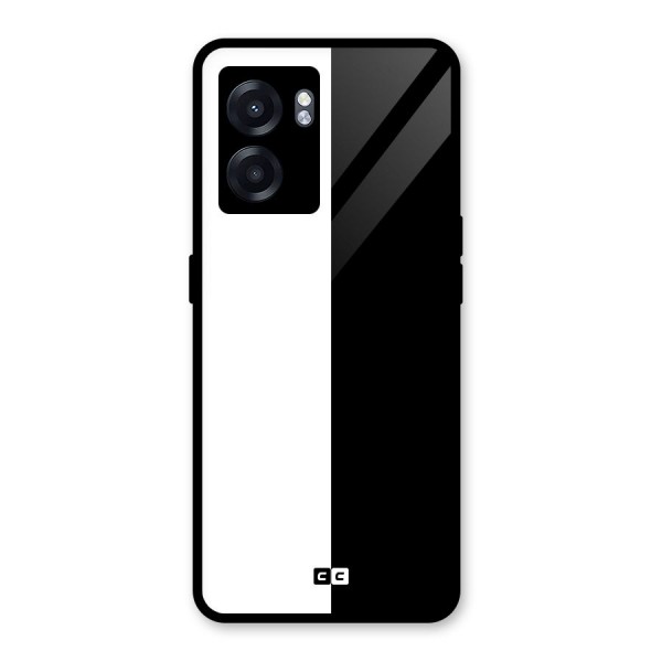 Simple Black White Glass Back Case for Oppo K10 (5G)