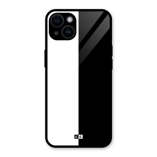 Simple Black White Glass Back Case for iPhone 14