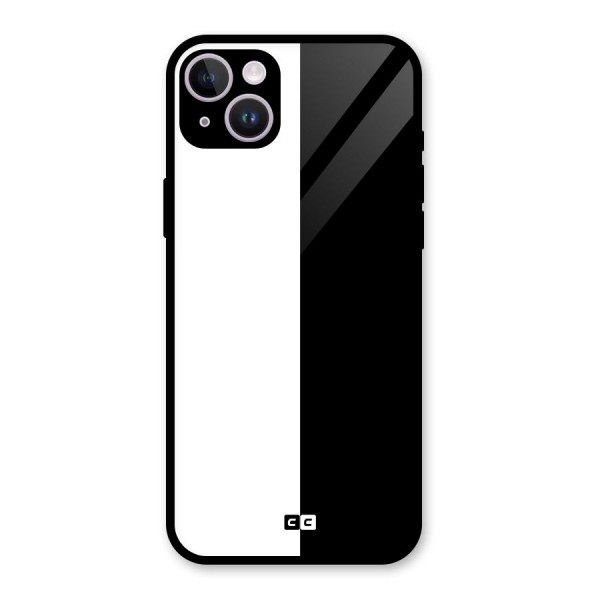 Simple Black White Glass Back Case for iPhone 14 Plus