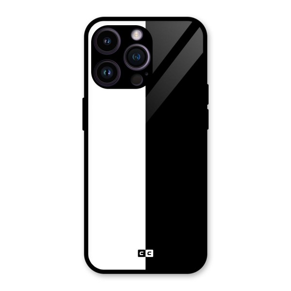 Simple Black White Glass Back Case for iPhone 14 Pro Max