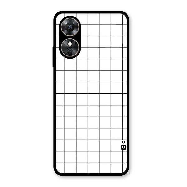 Simple Checks Glass Back Case for Oppo A17