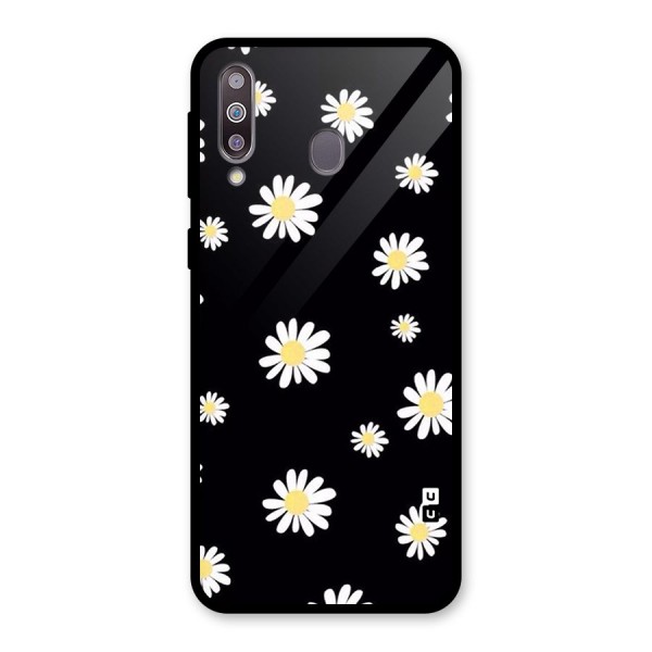 Simple Sunflowers Pattern Glass Back Case for Galaxy M30