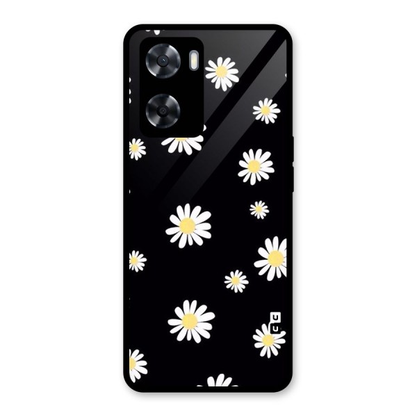 Simple Sunflowers Pattern Glass Back Case for Oppo A57 2022