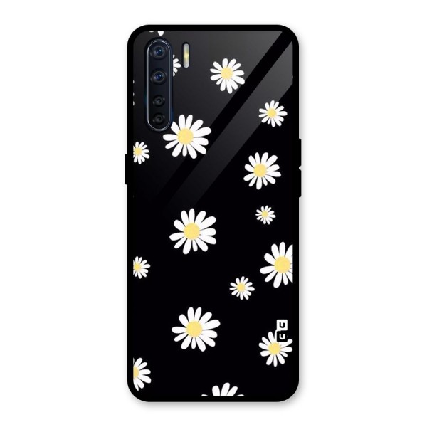 Simple Sunflowers Pattern Glass Back Case for Oppo F15