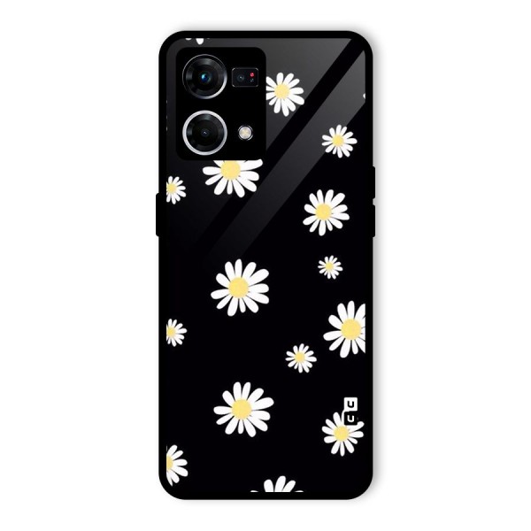 Simple Sunflowers Pattern Glass Back Case for Oppo F21 Pro 4G