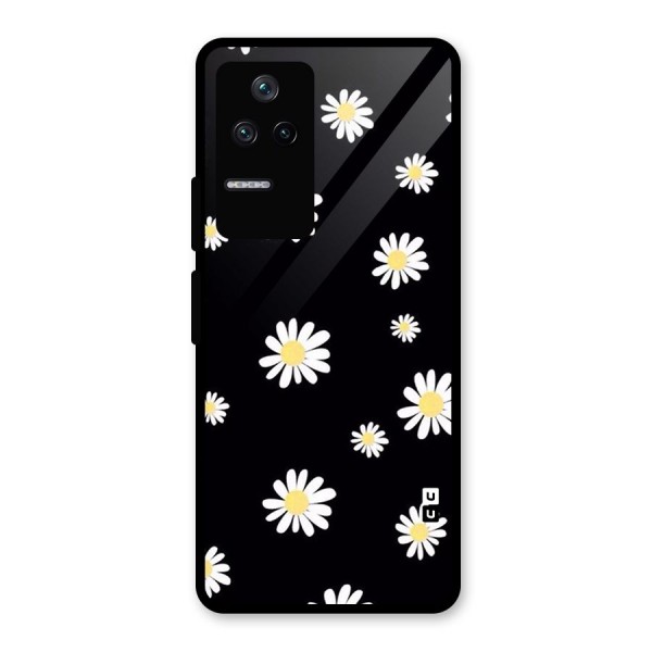 Simple Sunflowers Pattern Glass Back Case for Poco F4 5G