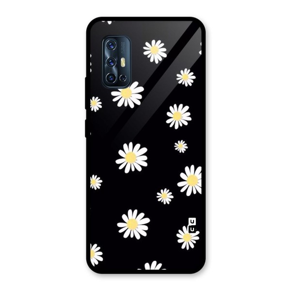 Simple Sunflowers Pattern Glass Back Case for Vivo V17