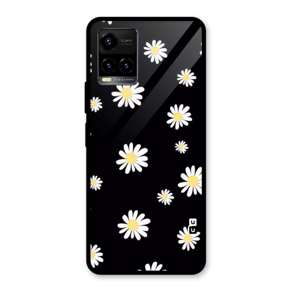 Simple Sunflowers Pattern Glass Back Case for Vivo Y21A