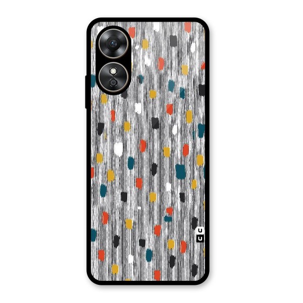 Single Paint Pattern Glass Back Case for Oppo A17