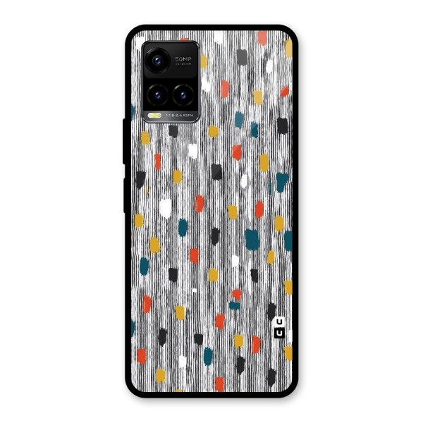 Single Paint Pattern Glass Back Case for Vivo Y21 2021