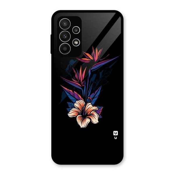 Single Painted Flower Glass Back Case for Galaxy A23