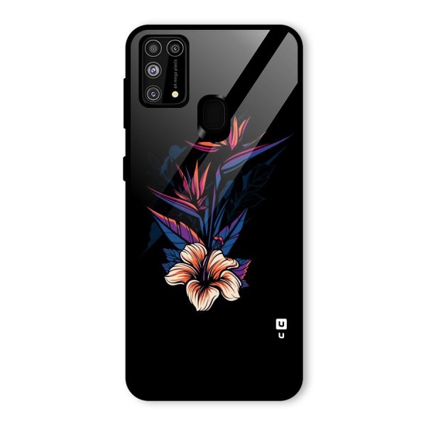 Single Painted Flower Glass Back Case for Galaxy M31