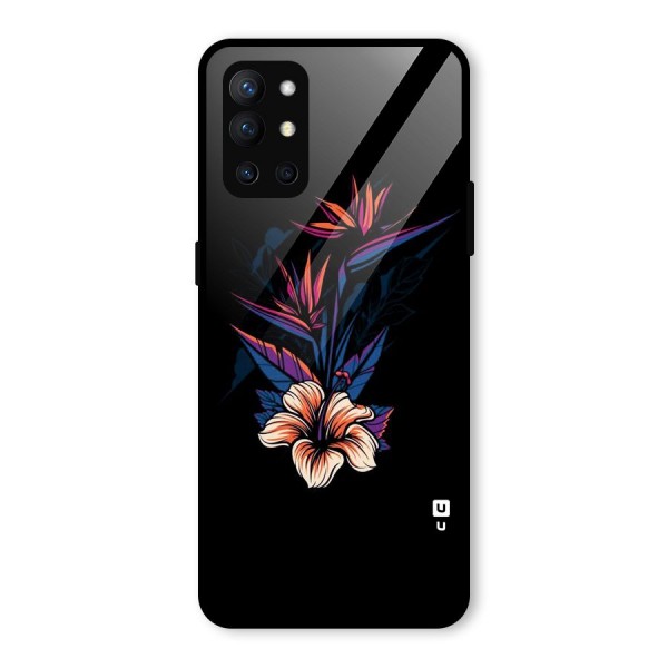 Single Painted Flower Glass Back Case for OnePlus 9R